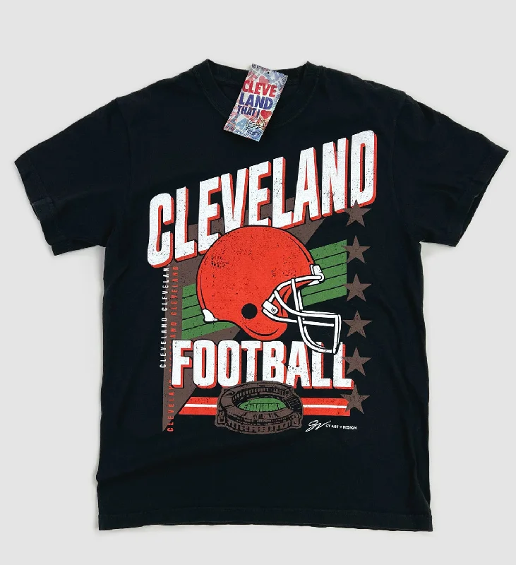 Black Cleveland Football Vintage T Shirt