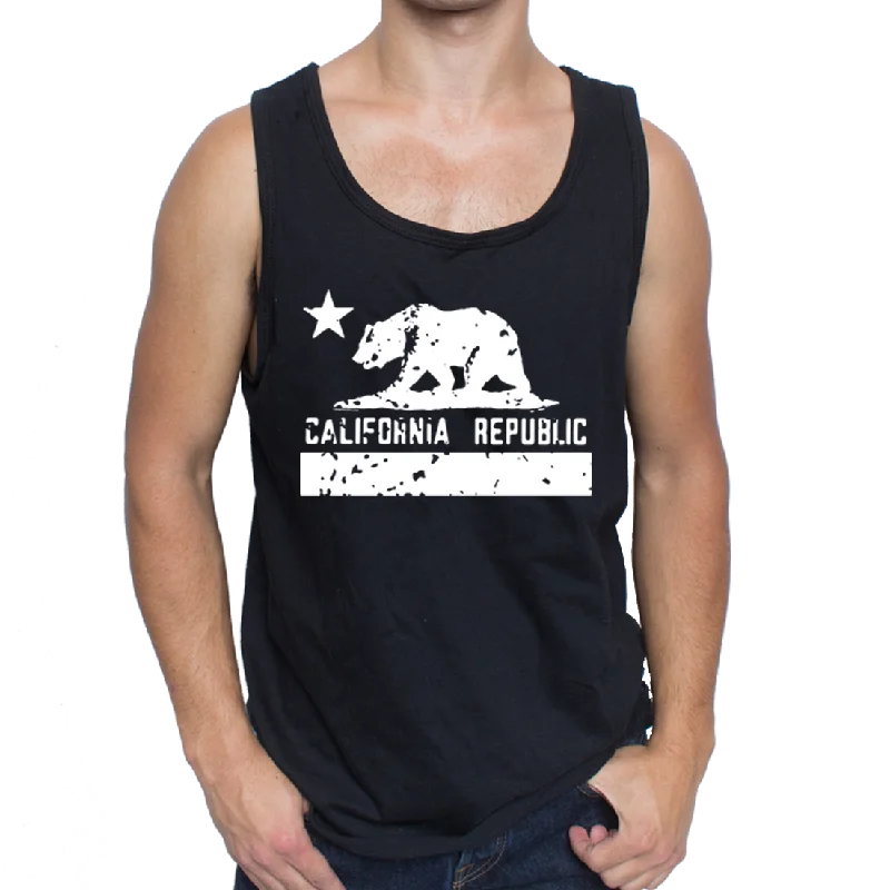 California Republic White Silhouette Men's Tank Top