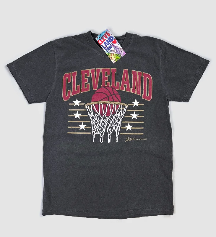 Cleveland Basketball Vintage Net Skyline T shirt