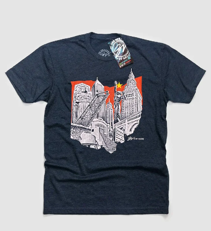 Cleveland Ohio Landmarks Design - Navy