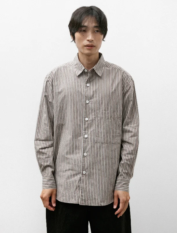 Big Shirt Two Multi Stripe Typewriter Brown/Blue/White