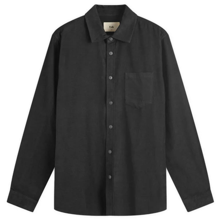 Folk Direction Babycord Shirt Soft Black