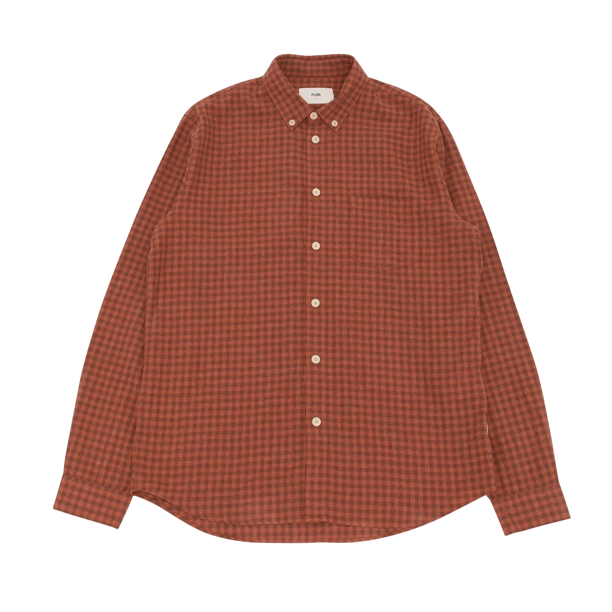 Folk Relaxed Fit Shirt Rust Gingham