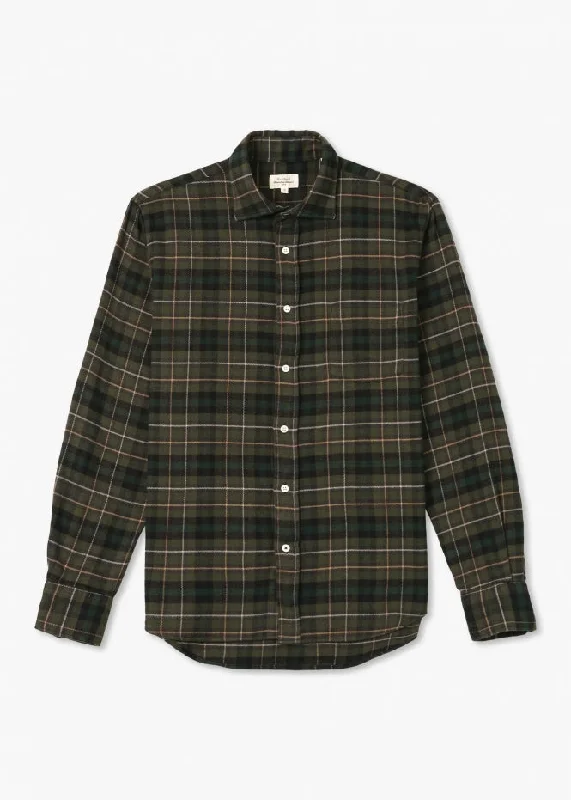 Hartford Paul Flannel Check Shirt Green & Black