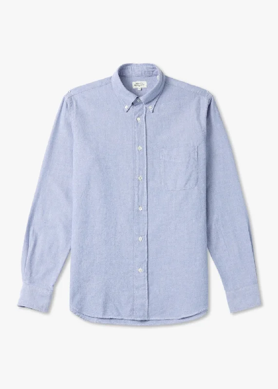 Hartford Pitt Brushed Cotton Shirt Blue