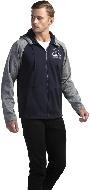 JK665 Custom Men's 100% Polyester Full Zip 2-Tone Hoodie