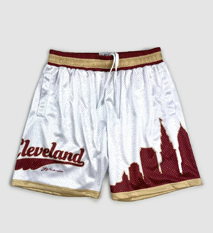 Limited Edition White Cleveland Basketball Shorts