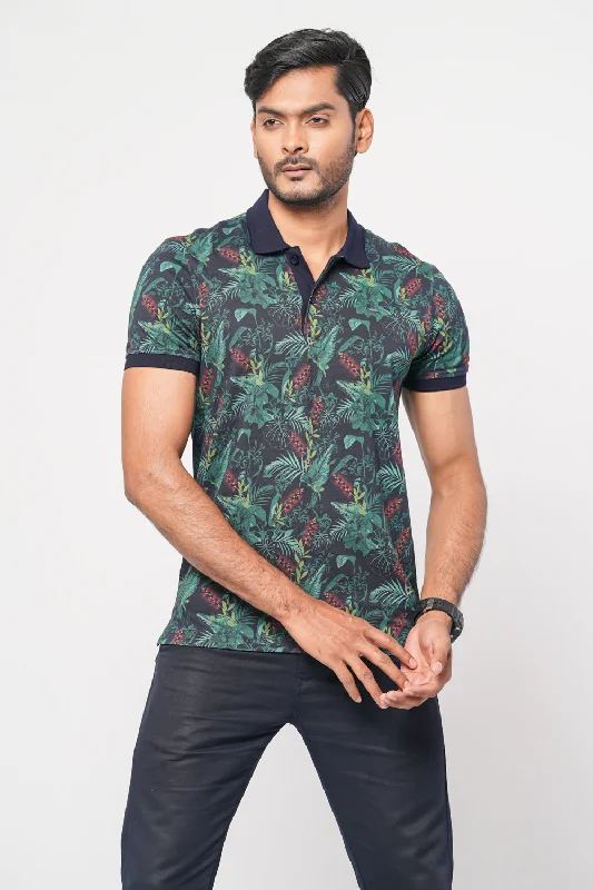 Tropical Printed Polo Shirt