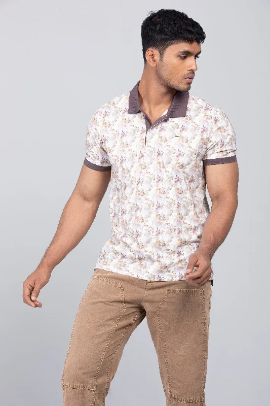 Tropical Printed Polo Shirt