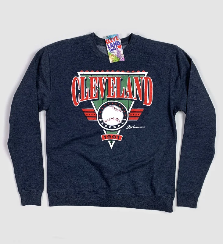 Navy Vintage Baseball Crew Sweatshirt