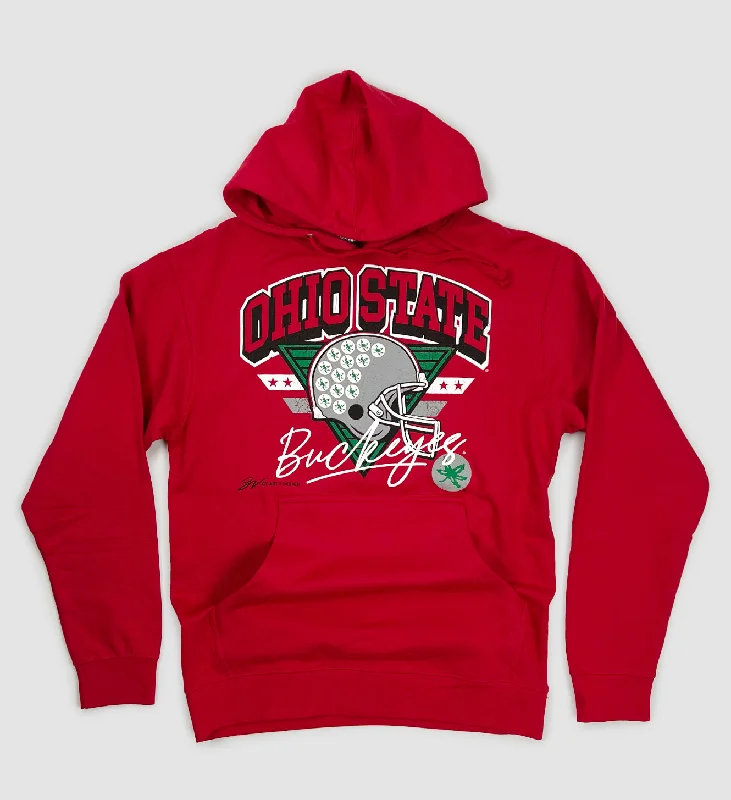 Ohio State Buckeyes Retro Red Helmet Hoodie