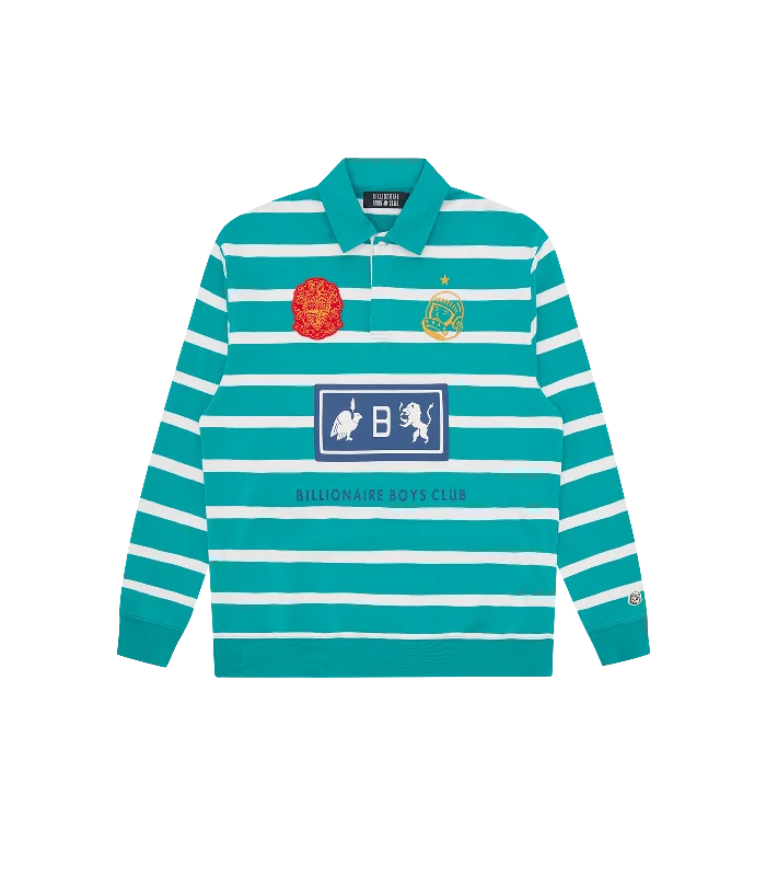 STRIPED RUGBY SHIRT - GREEN STRIPE