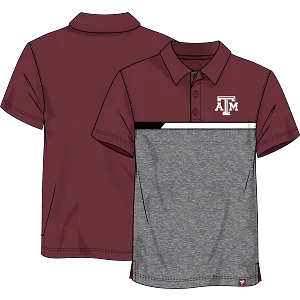 Texas A&M Poly Polo - Maroon & Grey  ***