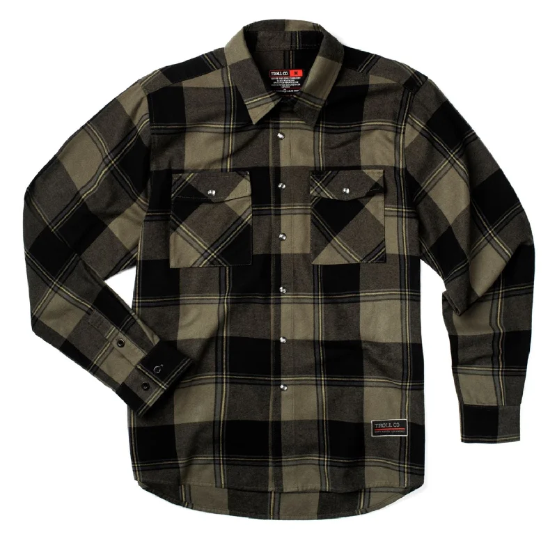 Troll Co. Men's Gridlock Button-Down Long Sleeve Flannel Shirt