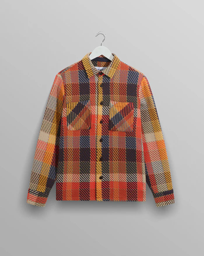 Wax London Whiting Overshirt Pike Check Orange Multi