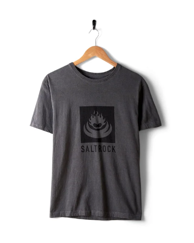 Flamehead Box Logo 2 - Mens T-Shirt - Grey