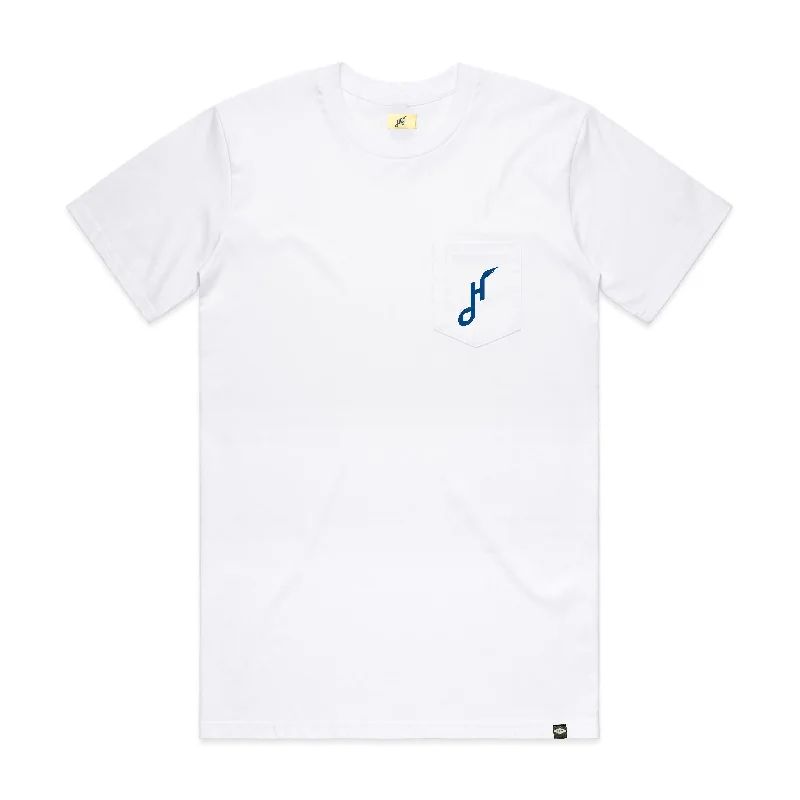 Hoy Downtown Pocket T-shirt - White / Cobalt