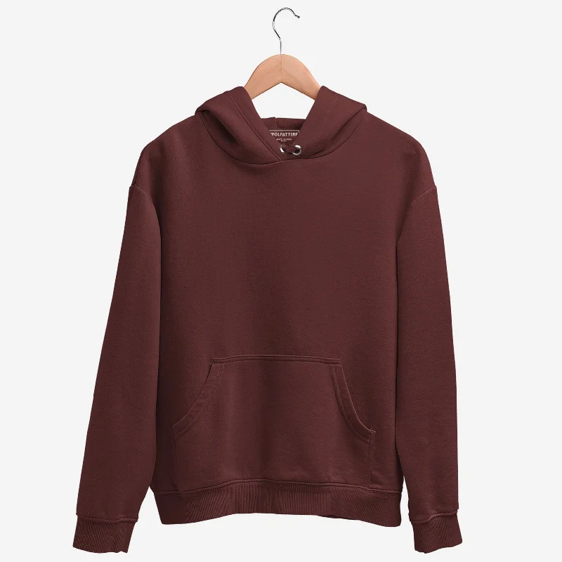 Men's Regular Fit Hooded Sweatshirt - Maroon