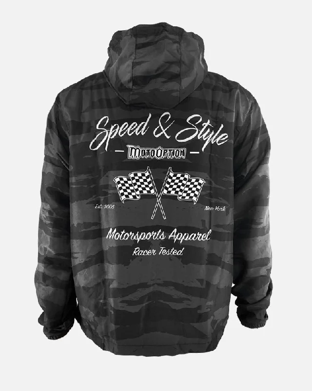 SPEED & STYLE WINDBREAKER JACKET - BLACK CAMO