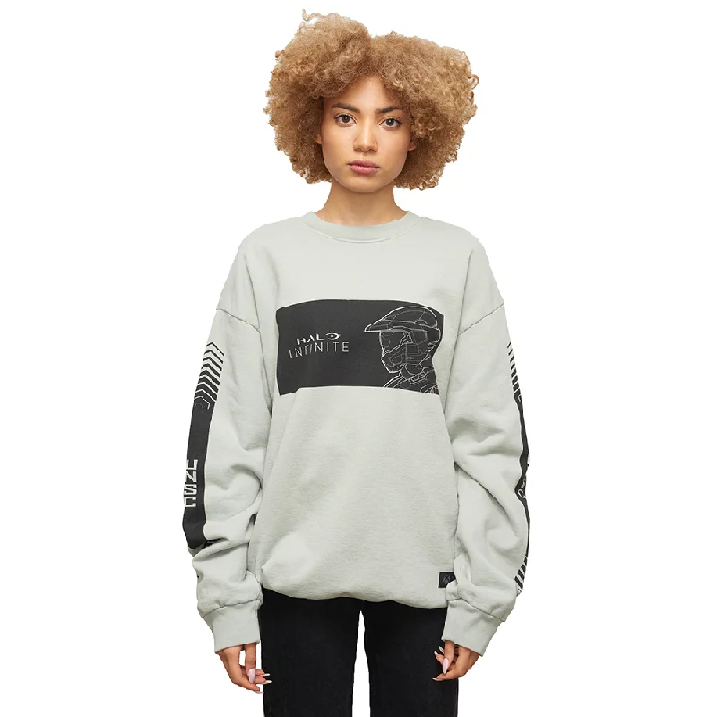 Halo Infinite Deconstructed Light Gray Crewneck Sweatshirt