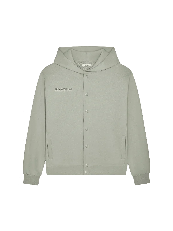 Mens 365 Midweight Snap Button Hoodie—moss green