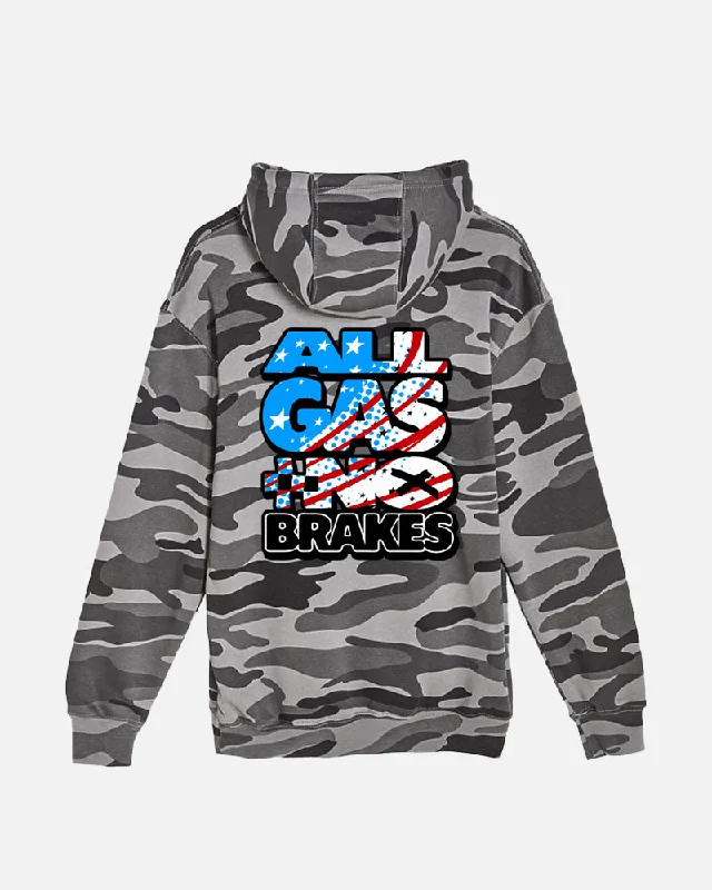 Mens All Gas No Brakes Hoodie - Black Camo