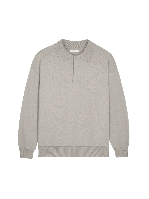 Mens DNA Heavyweight Polo Sweatshirt—stone