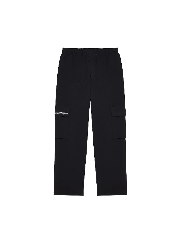 Mens Double Jersey Cargo Track Pants—black