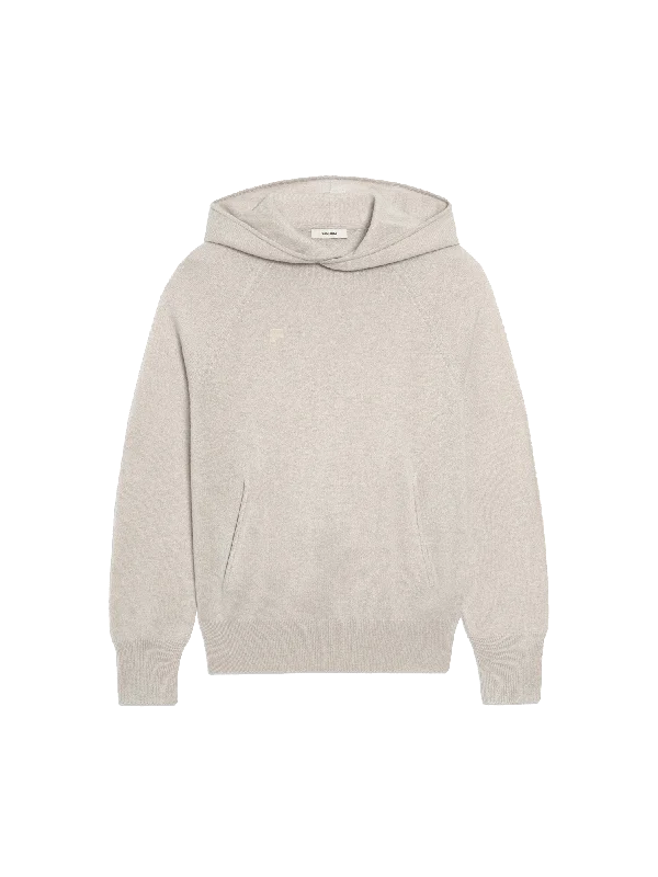 Mens Recycled Cashmere Hoodie—oatmeal