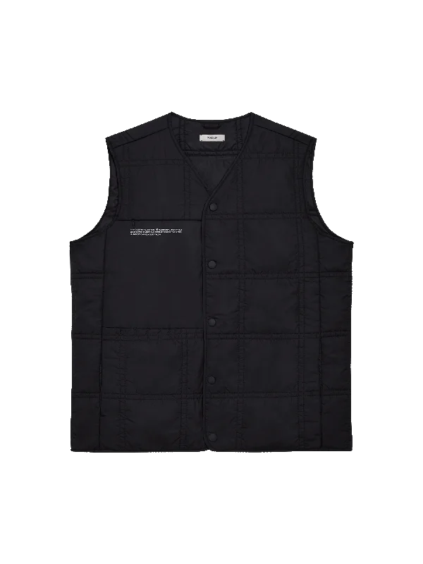 Mens Flower-Warmth Quilted Gilet—black