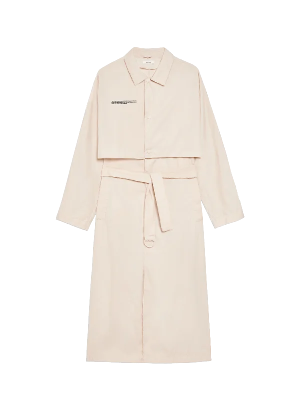 Mens Recycled Nylon Trench Coat—sand