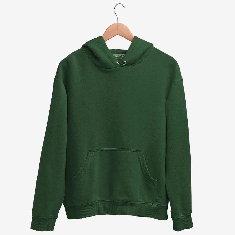 Men's Regular Fit Hooded Sweatshirt - Olive Green