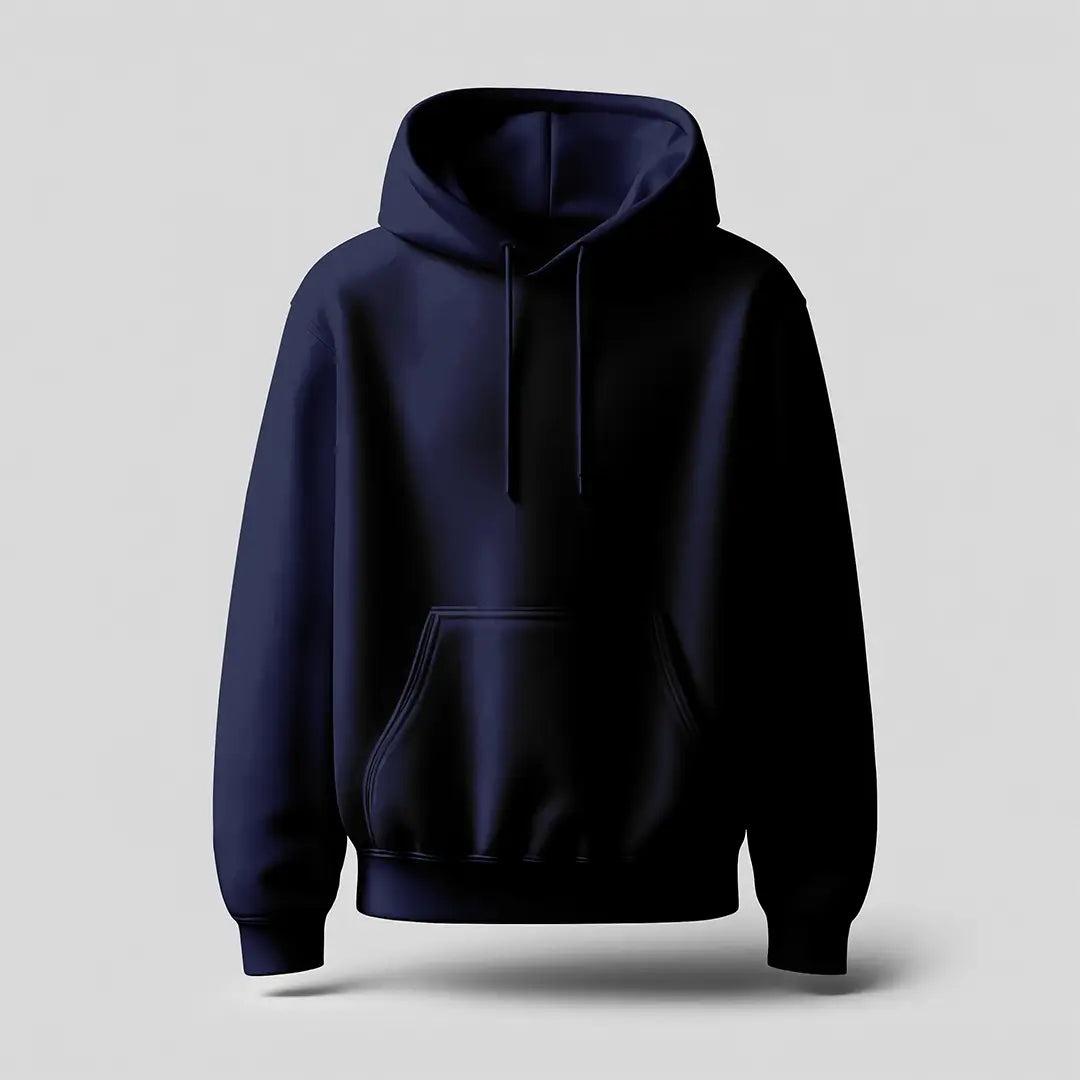 Navy Blue Oversized Hoodie for Men (Heavyweight)