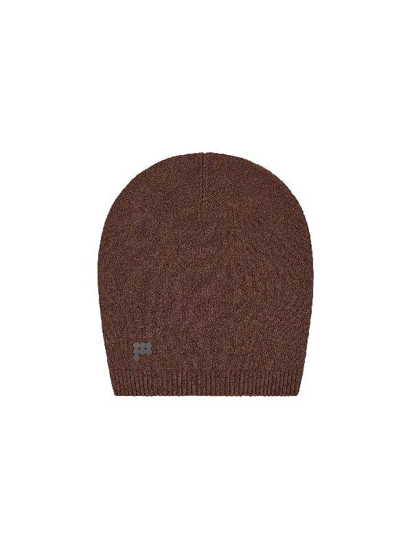 Recycled Cashmere Beanie—chestnut brown