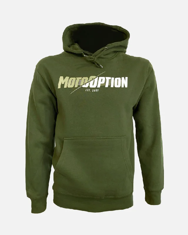 MENS CUT HOODIE - ARMY GREEN