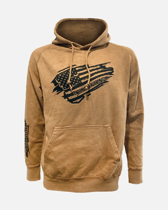 WAVE THE FLAG HOODIE - VINTAGE WASH COYOTE BROWN