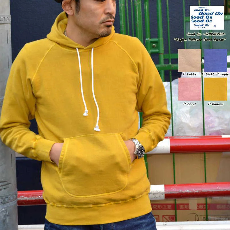 SALE!! 20%OFF!!  Good On "GOBW1203" 9oz Raglan Pullover Hood Sweatshirt