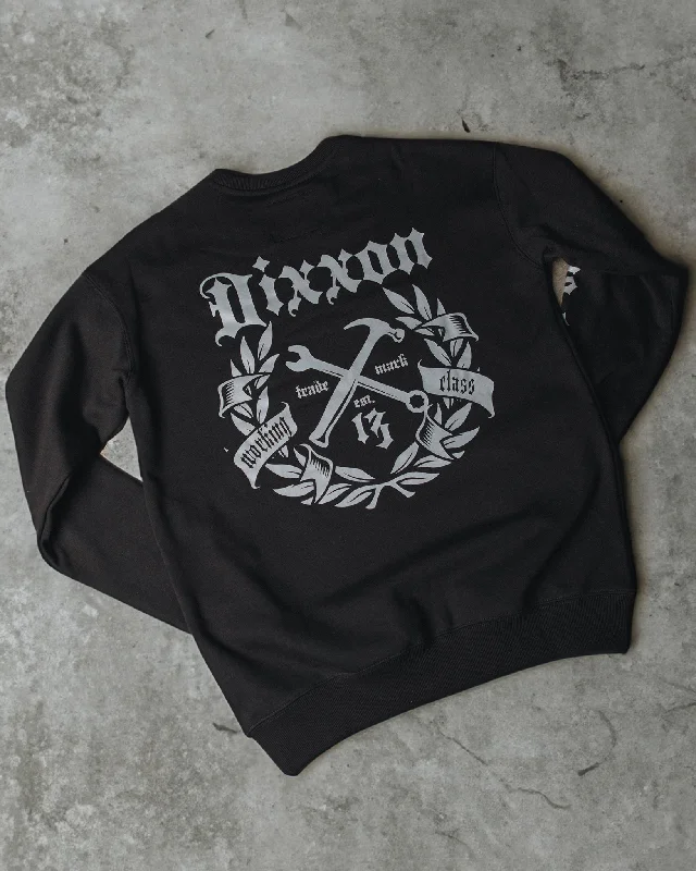 Gray Award Crest Crewneck Sweatshirt - Black