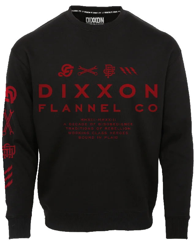 Red Technical Crewneck Sweatshirt - Black