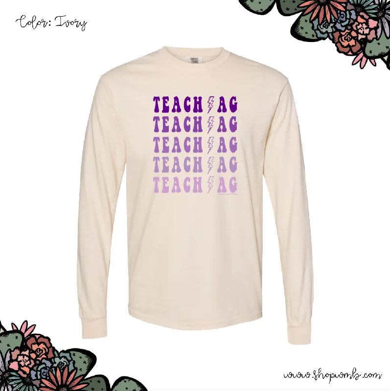 Teach Ag Bolt Purple LONG SLEEVE T-Shirt (S-3XL) - Multiple Colors!