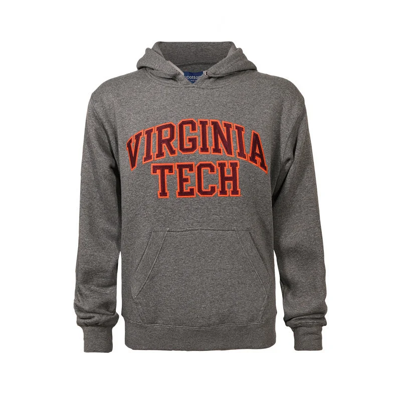 Virginia Tech Embroidered Twill Hooded Sweatshirt: Charcoal by Gear