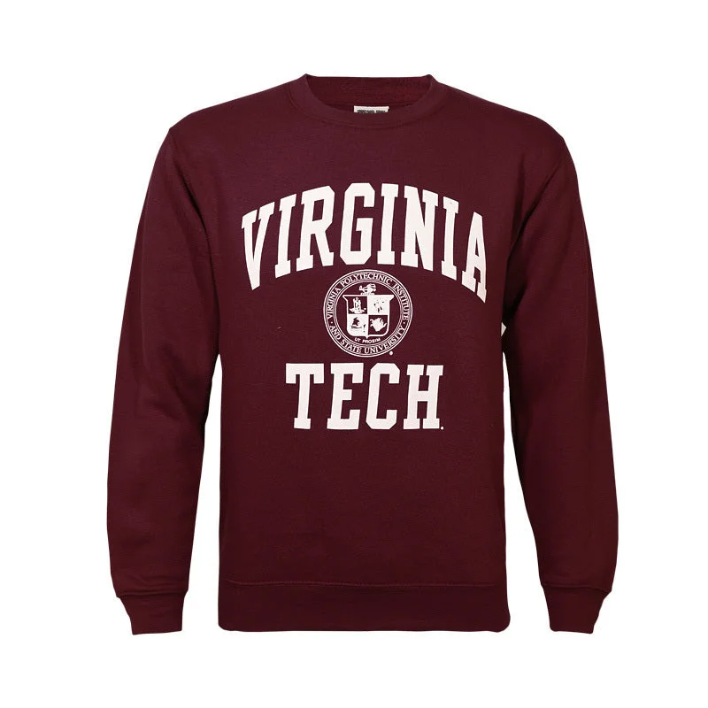 Virginia Tech University Seal Crewneck Sweatshirt: Maroon