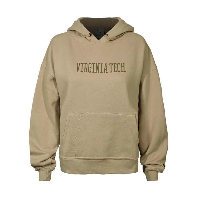 Virginia Tech Women's Core Hooded Sweatshirt: Cocoa Butter by Champion